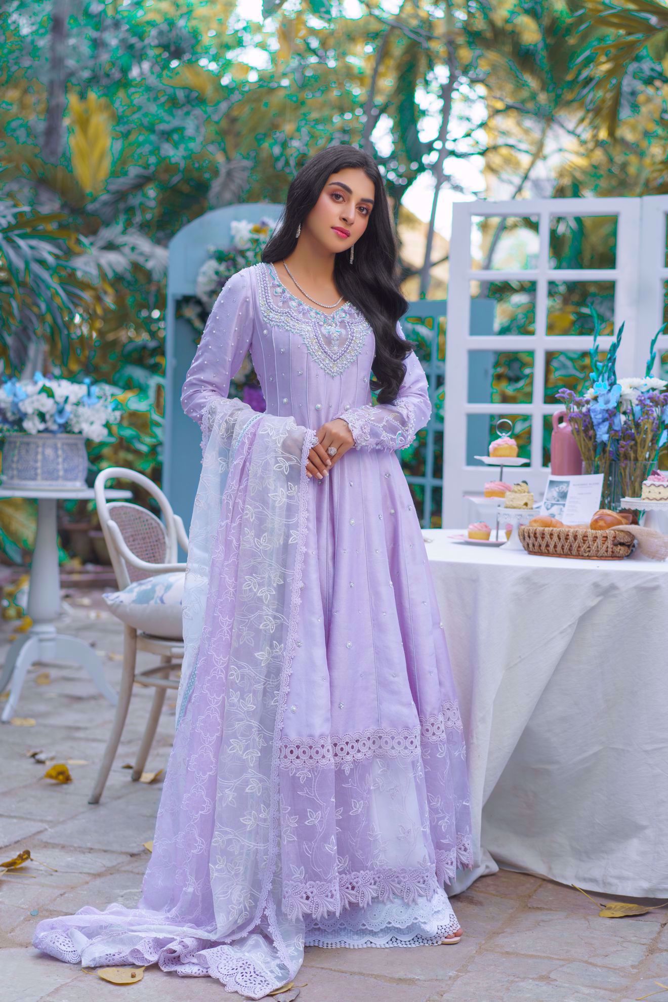 Picture of Noor, Lavender pure silk Kalidaar