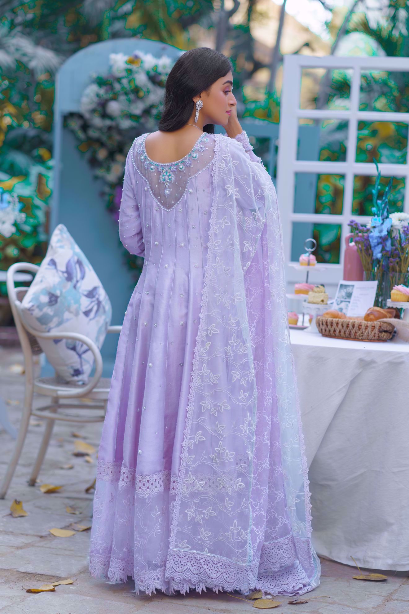 Picture of Noor, Lavender pure silk Kalidaar