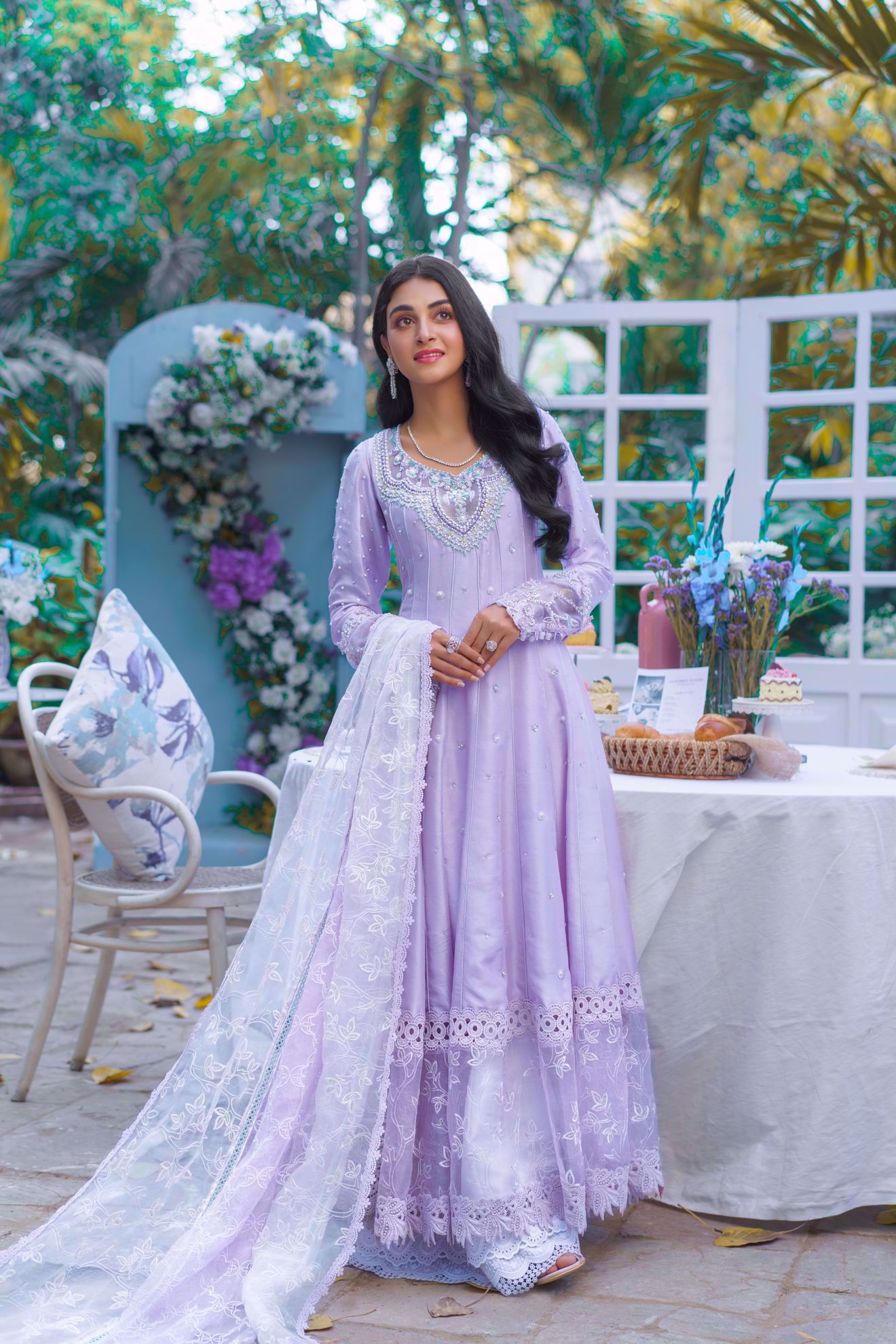 Picture of Noor, Lavender pure silk Kalidaar